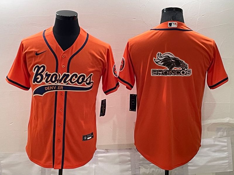 Men Denver Broncos Blank Orange 2022 Nike Co branded NFL Jersey1